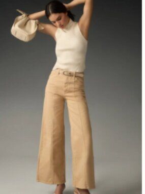 Anthropologie Delaney Clean-Seamed High-Rise Wide-Leg Jeans by Maeve